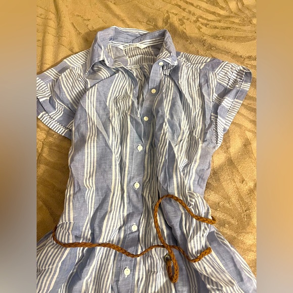 Zara Stripped Belted Shirt Dress - Picture 3 of 12